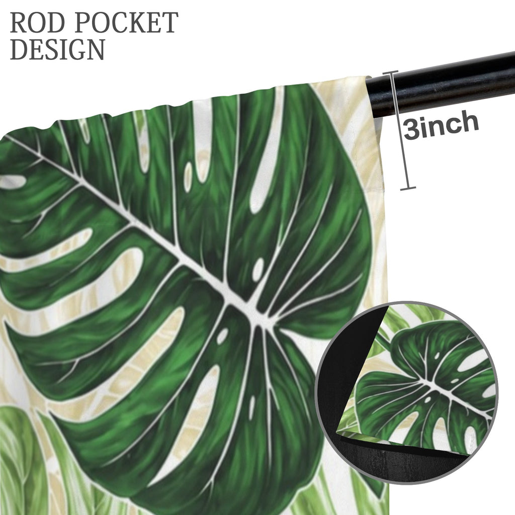 Palm Leaf Greenhouse 52 x 84 in Window Curtain Set