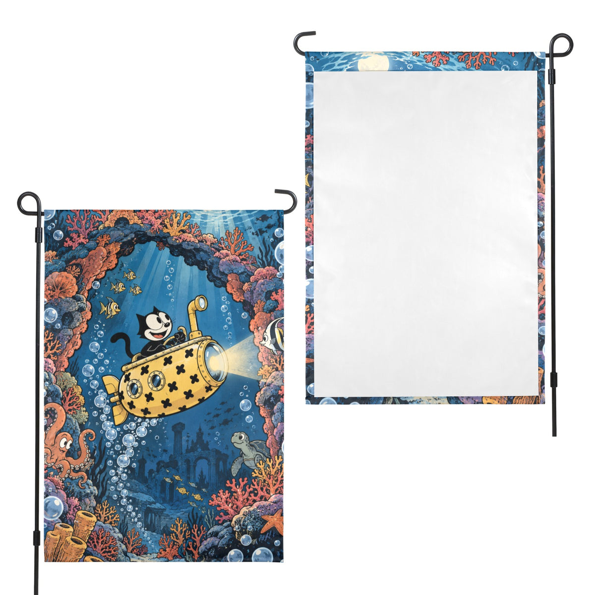 Felix Moonbeam Submarine 12 x 18 in Garden Flag