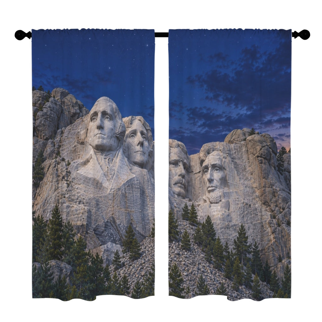 Rushmore Deep-Blue Evening 52 x 84 in Window Curtain Set