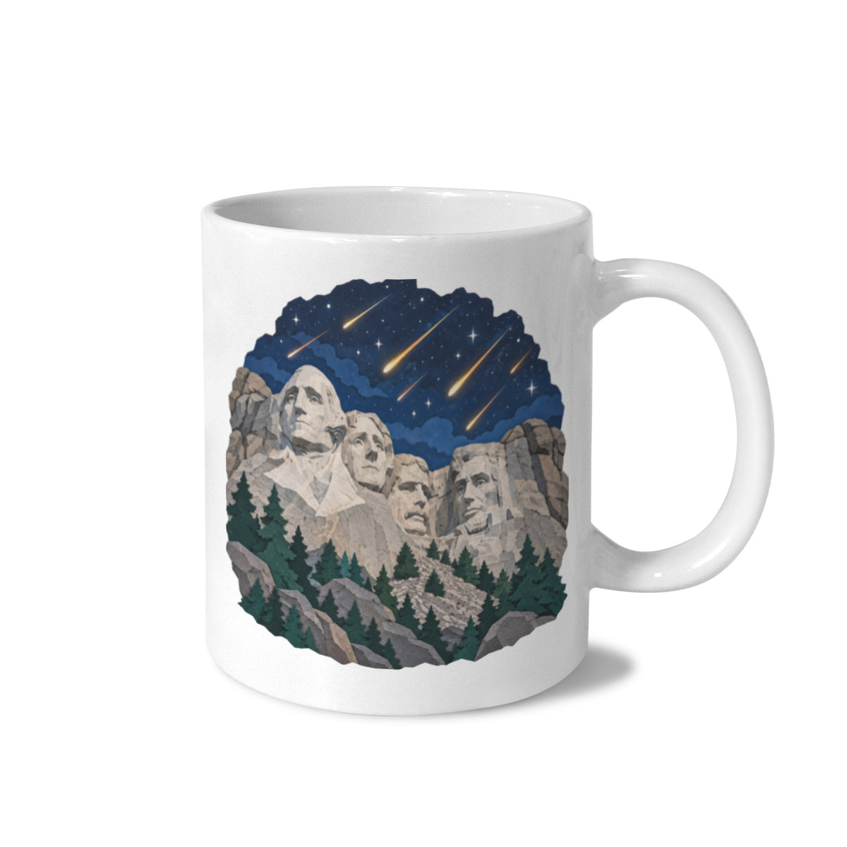 Mount Rushmore Meteors 11 oz White Ceramic Mug