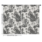Black White Jungle Animals 52 x 84 in Window Curtain Set
