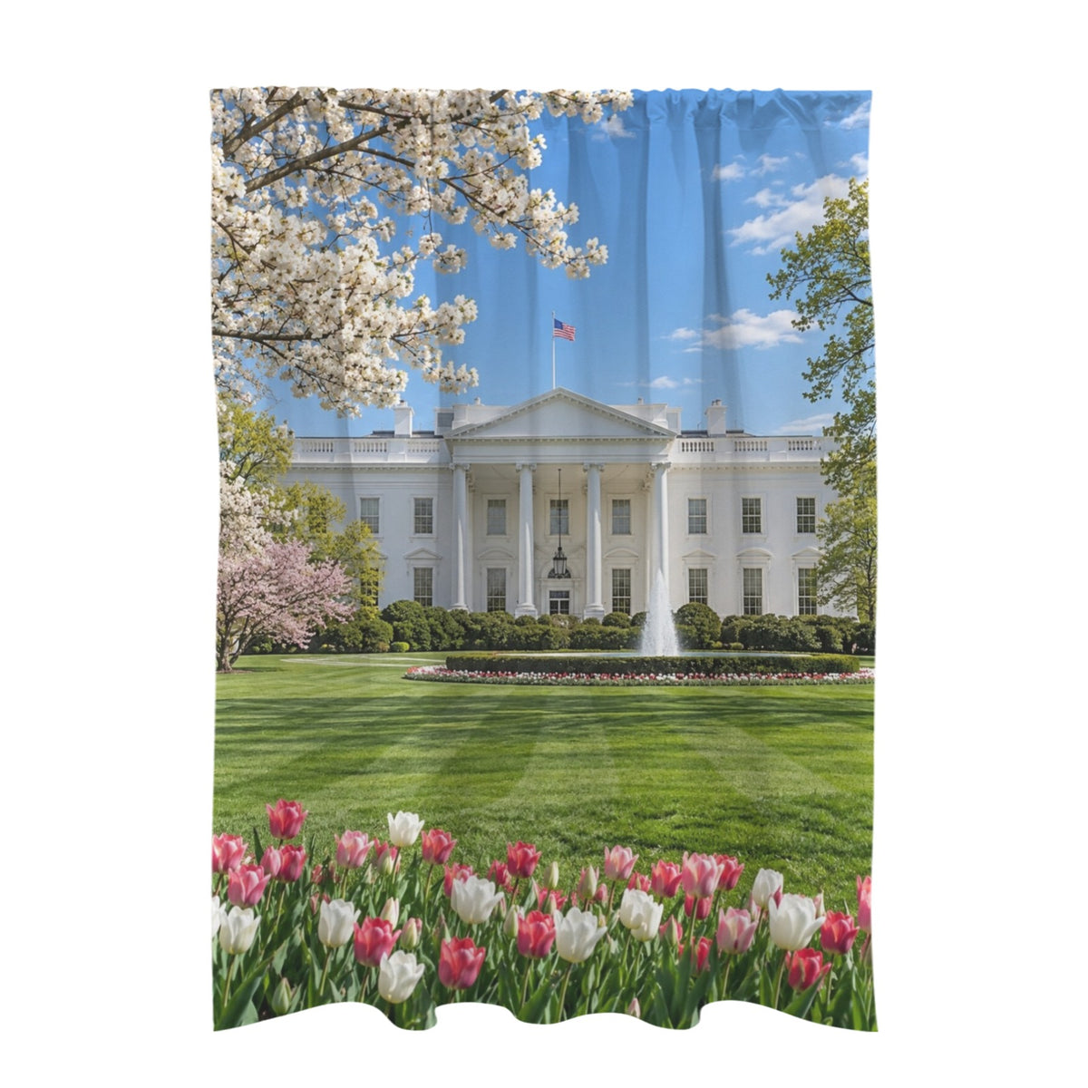 White House Spring Lawn — 51 x 72 in Door Curtain (QUE)