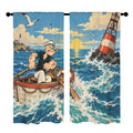 Popeye Lifeboat Wake 52 x 84 in Window Curtain Set