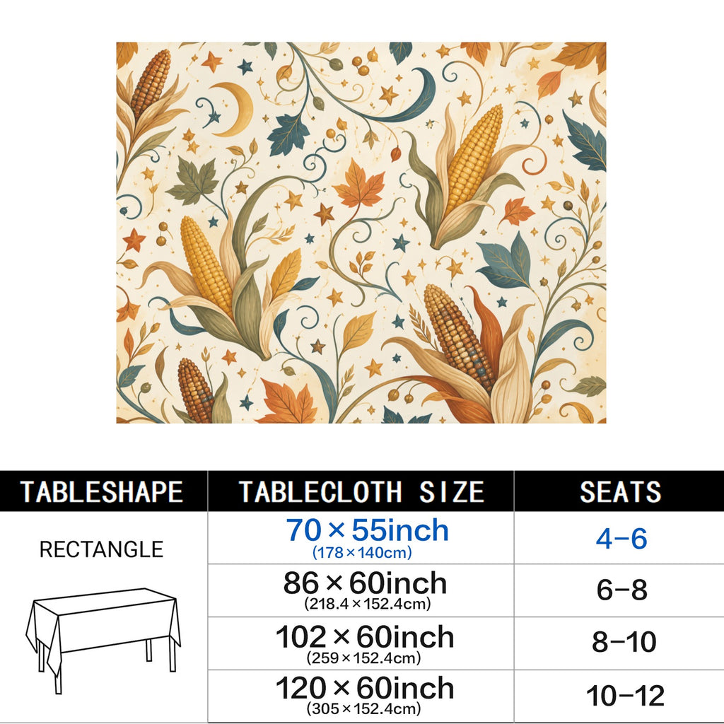 Celestial Harvest 178cm x 140cm Rectangular Tablecloth 70x55inch (QUE)