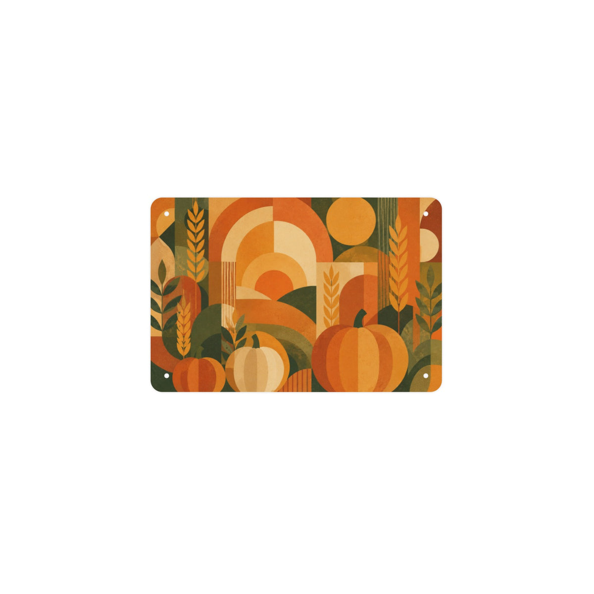 Modern Harvest Geometry 12 x 8 in Metal Tin Sign