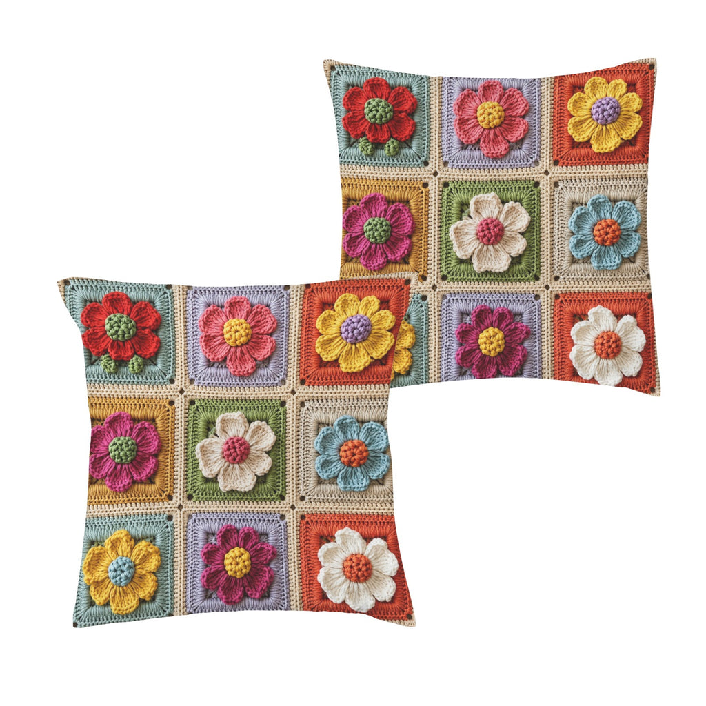 Soft Stitch Patchwork Garden 16 x 16 in Envelope Pillow Case