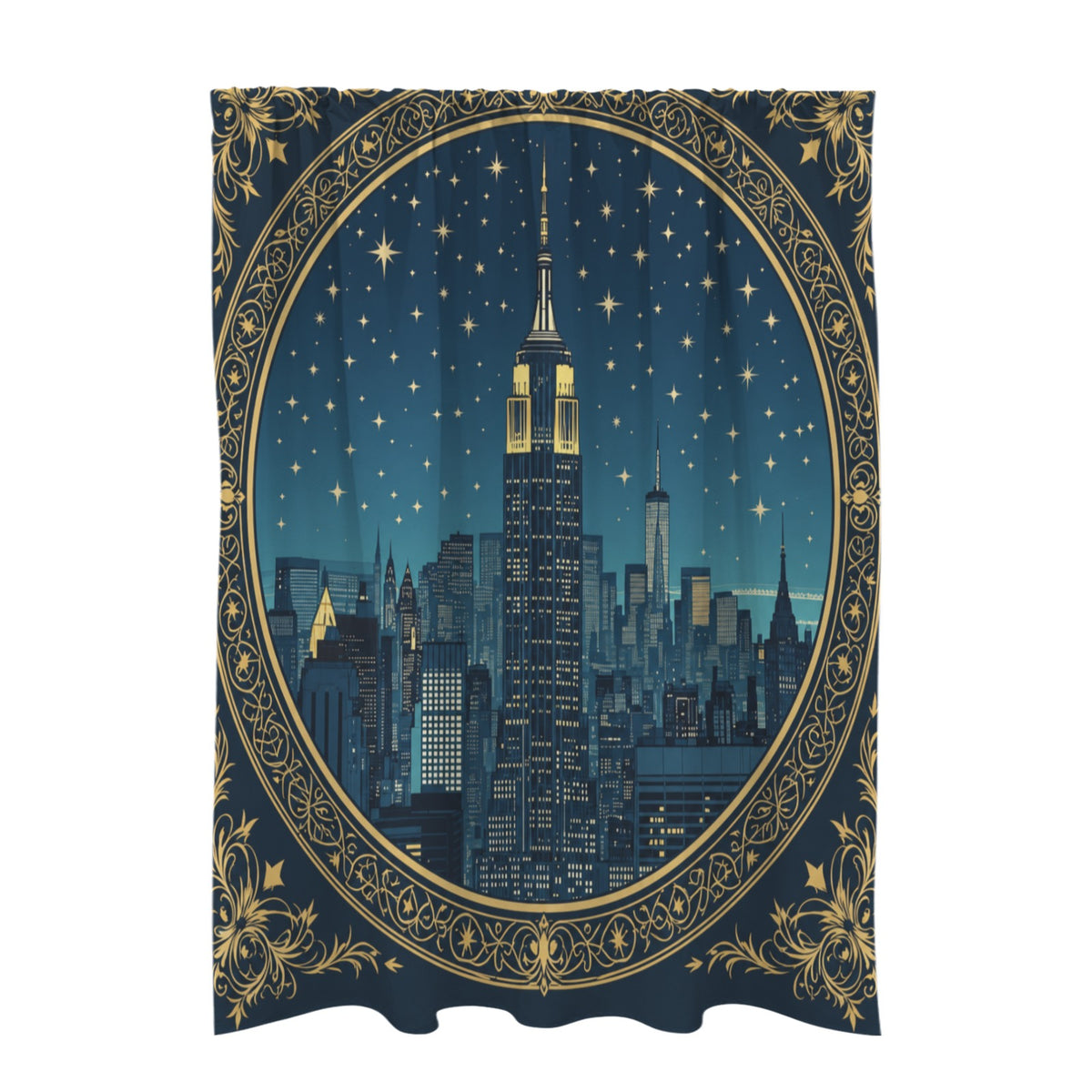 Empire State Art Deco 51 x 72 in Door Curtain (QUE)