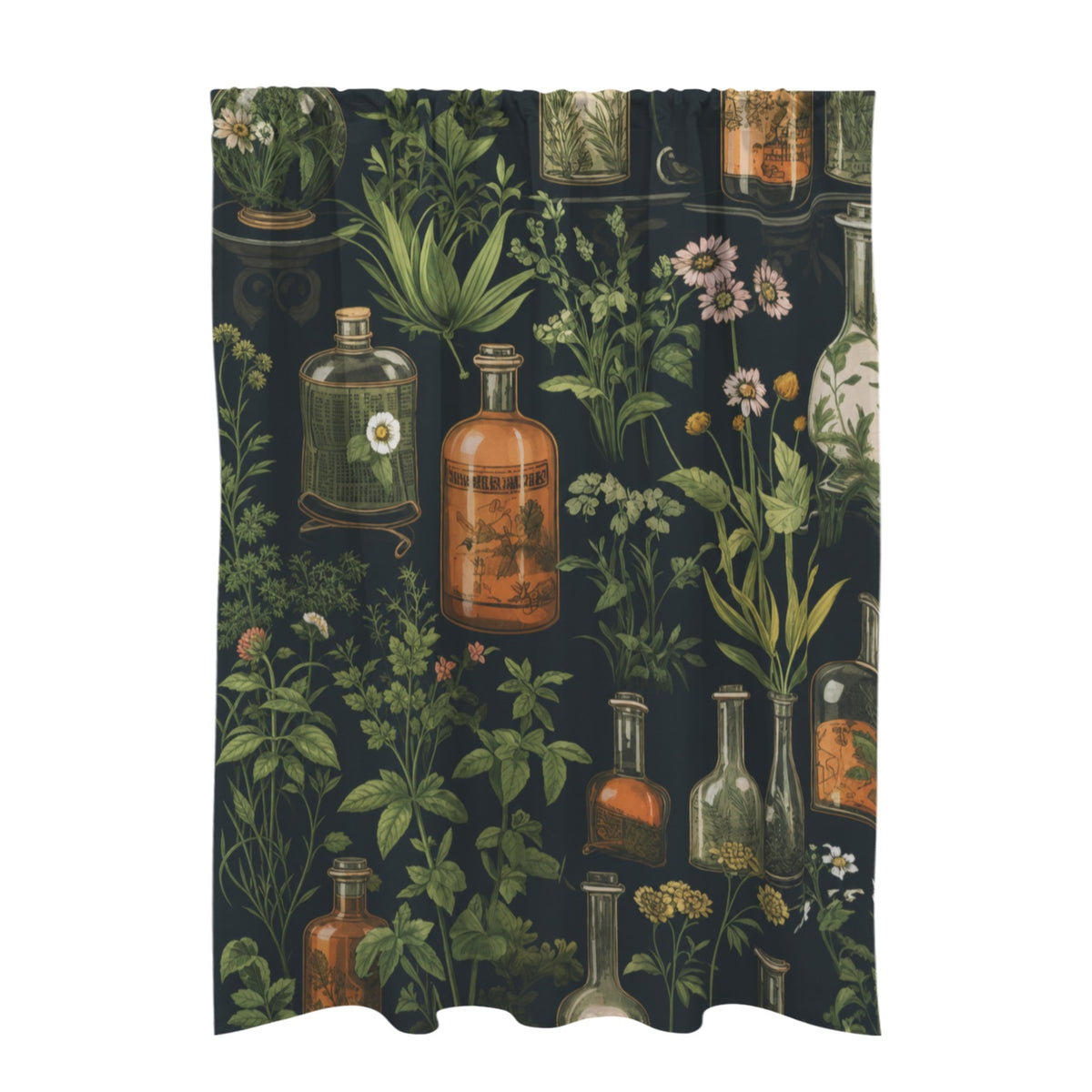 Botanical Apothecary Plate 51 x 72 in Door Curtain (QUE)