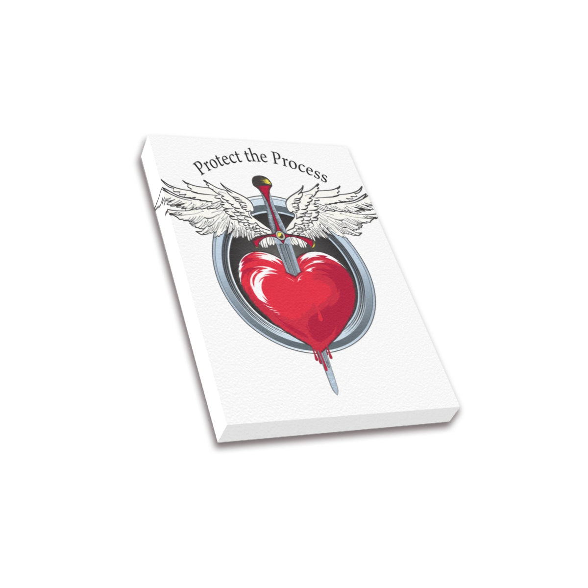 Protect the Process Winged Red Heart Frame Canvas Print 8"x10"