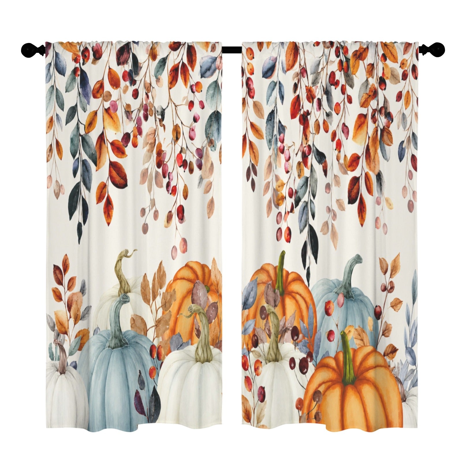 Pumpkin Spice Harvest 52 x 84 in Window Curtain Set