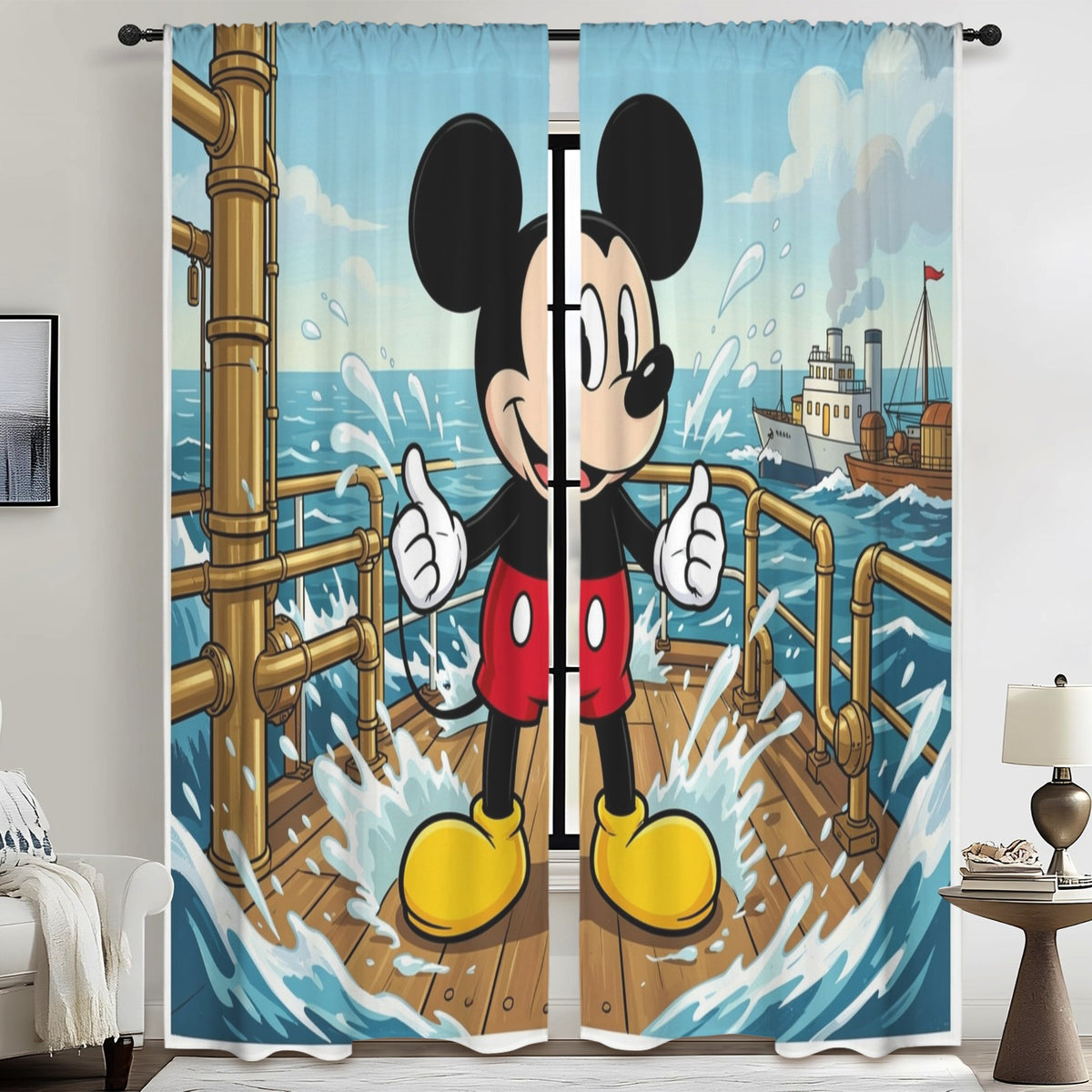 Mickey Boiler Deck 52 x 84 in Window Curtain Set
