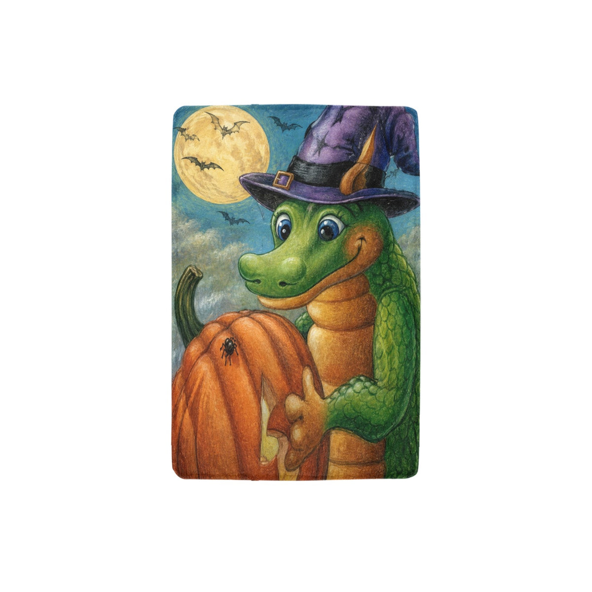 Woodland Jack-o'-Lantern Folk Art 32 x 48 in Micro Fleece Blanket