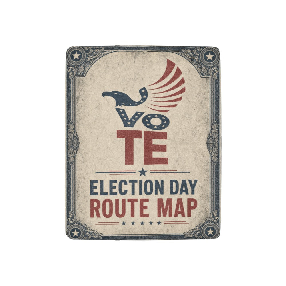 Election Day Route Map 32 x 48 in Micro Fleece Blanket