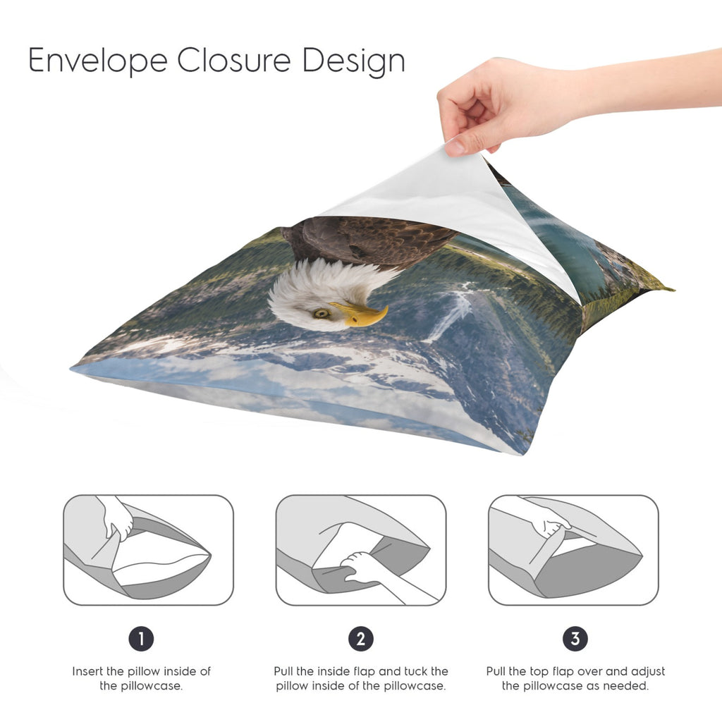 Perched Bald Eagle Lake 16 x 16 in Envelope Pillow Case
