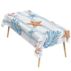 Blue Floral Summer 178cm x 140cm Rectangular Tablecloth 70x55inch (QUE)
