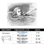 Cheshire Grin 178cm x 140cm Rectangular Tablecloth 70x55inch (QUE)