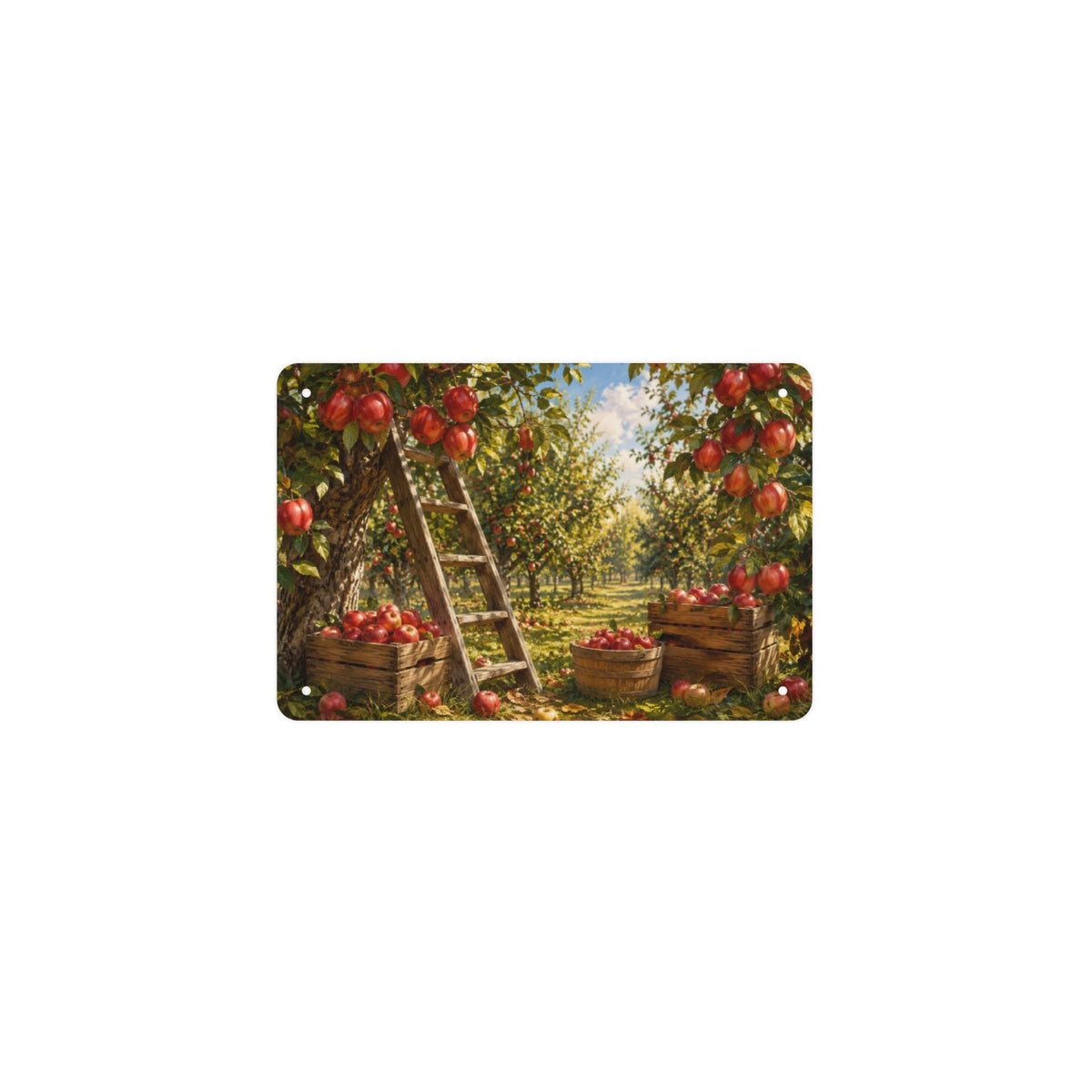 Apple Orchard Ladder 12 x 8 in Metal Tin Sign