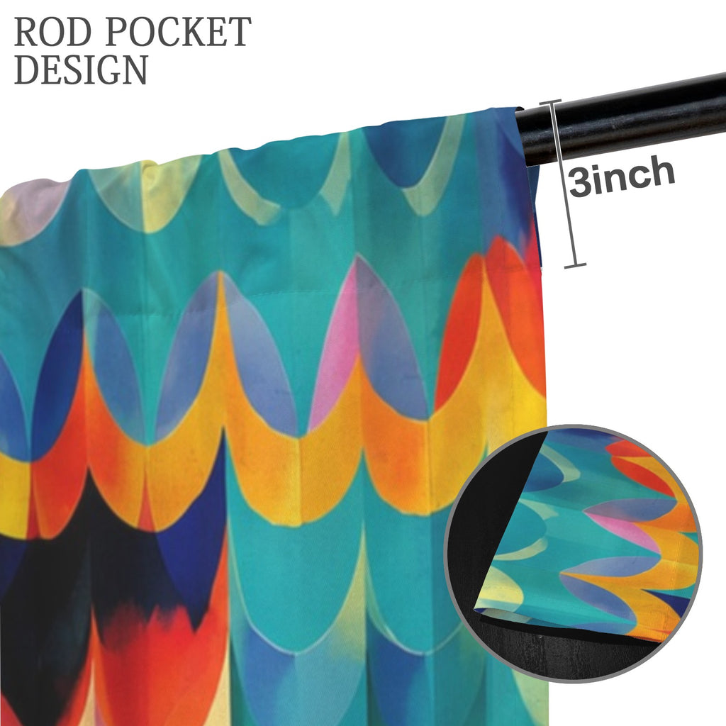 Dopamine Scallop Waves 52 x 84 in Window Curtain Set