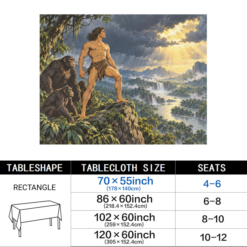 Tarzan Storm Valley 178cm x 140cm Rectangular Tablecloth 70x55inch (QUE)