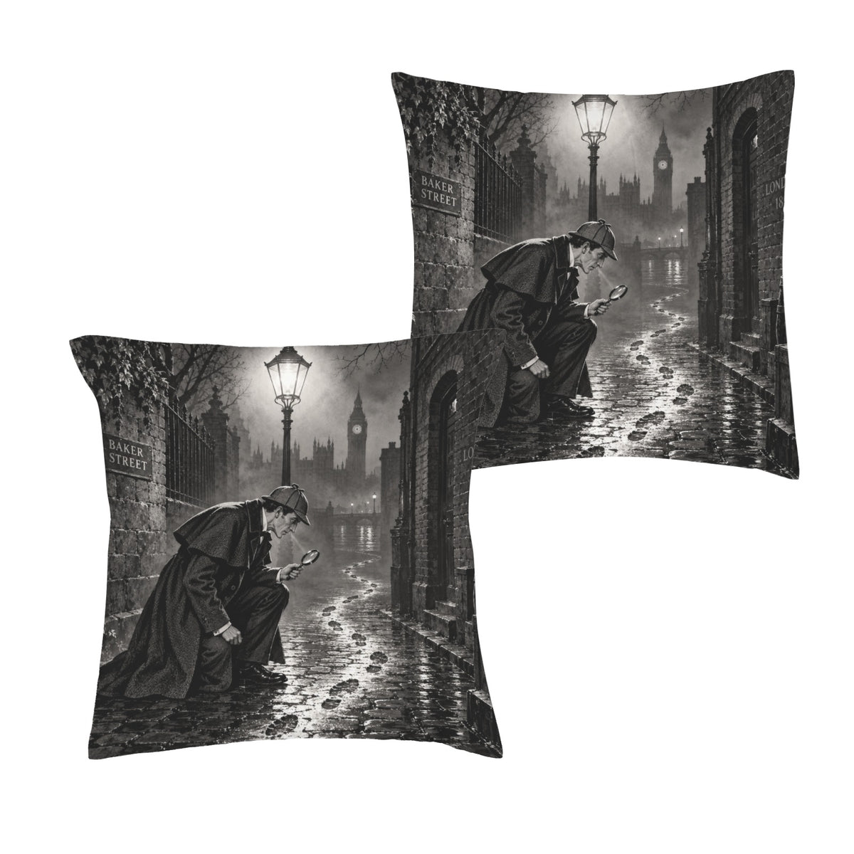 Sherlock Gaslamp Clue 16 x 16 in Envelope Pillow Case