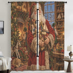 Nast Santa Toy Workshop 52 x 84 in Window Curtain Set