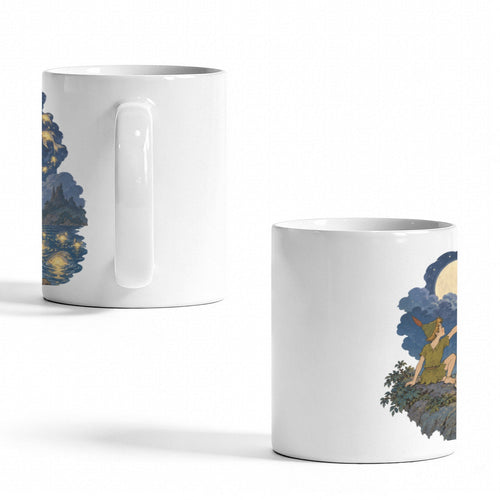 Peter Pan Wendy Lantern Fish Cliff 11 oz White Ceramic Mug