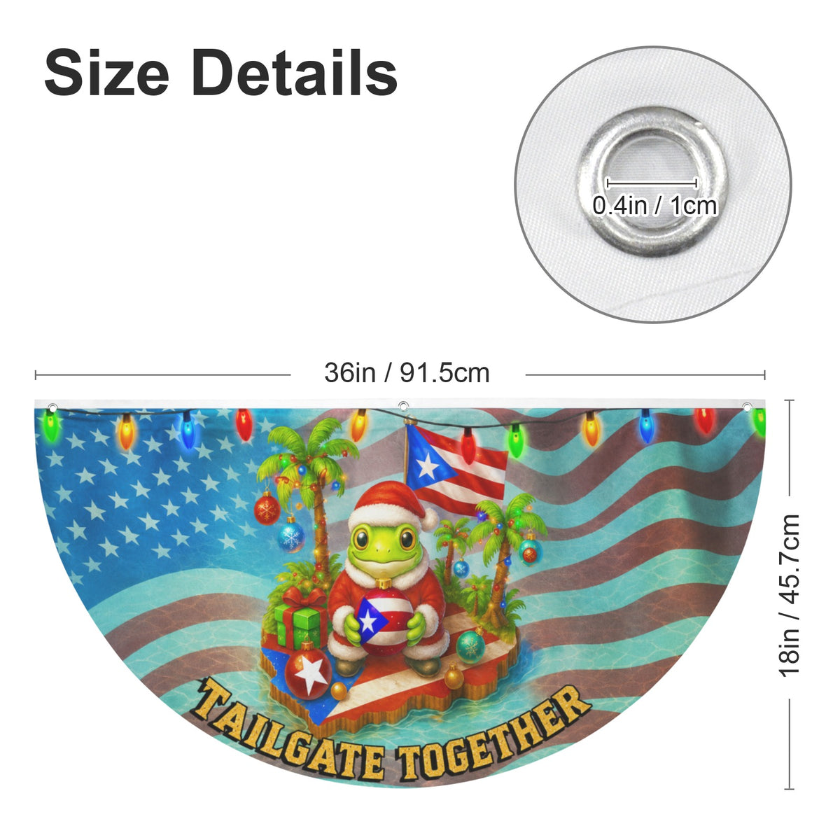 Tailgate Together 36 x 18 in Semi Circle Flag
