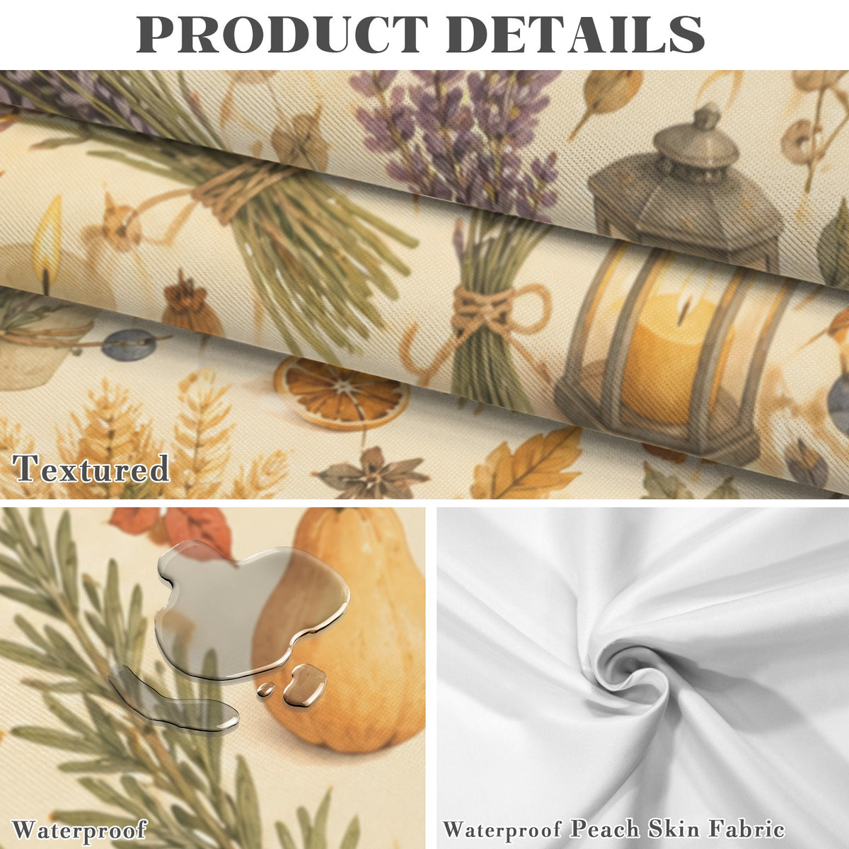 Gourd Candles 178cm x 140cm Rectangular Tablecloth 70x55inch (QUE)