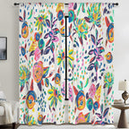 Maximalist Garden Blooms 52 x 84 in Window Curtain Set