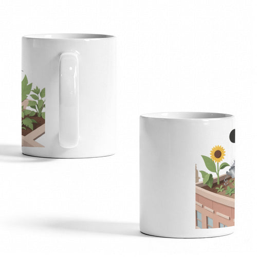 Minnie Rooftop Herb Garden 11 oz White Ceramic Mug