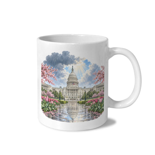 Capitol Spring Rain Garden 11 oz White Ceramic Mug