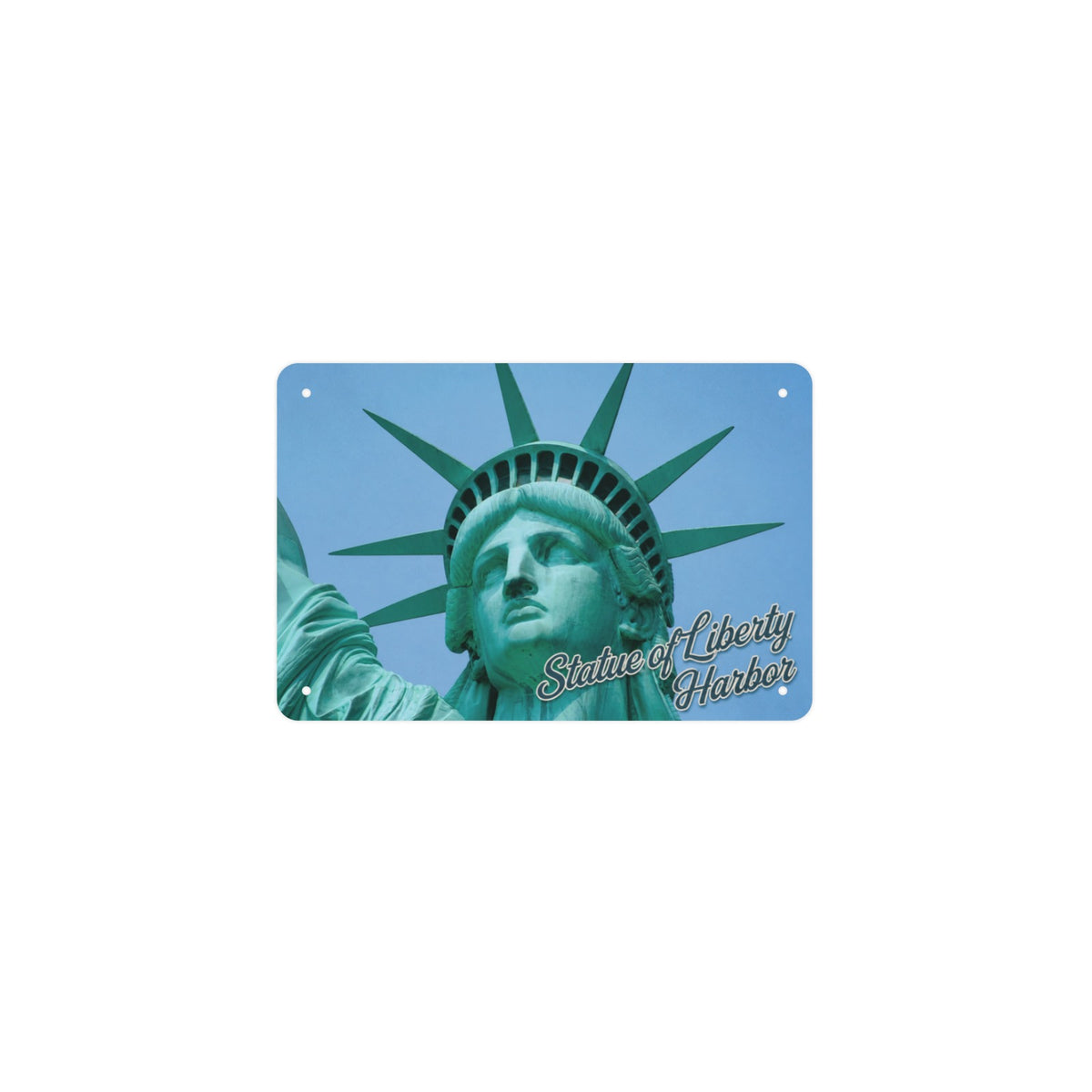 Statue of Liberty Harbor 12 x 8 in Metal Tin Sign