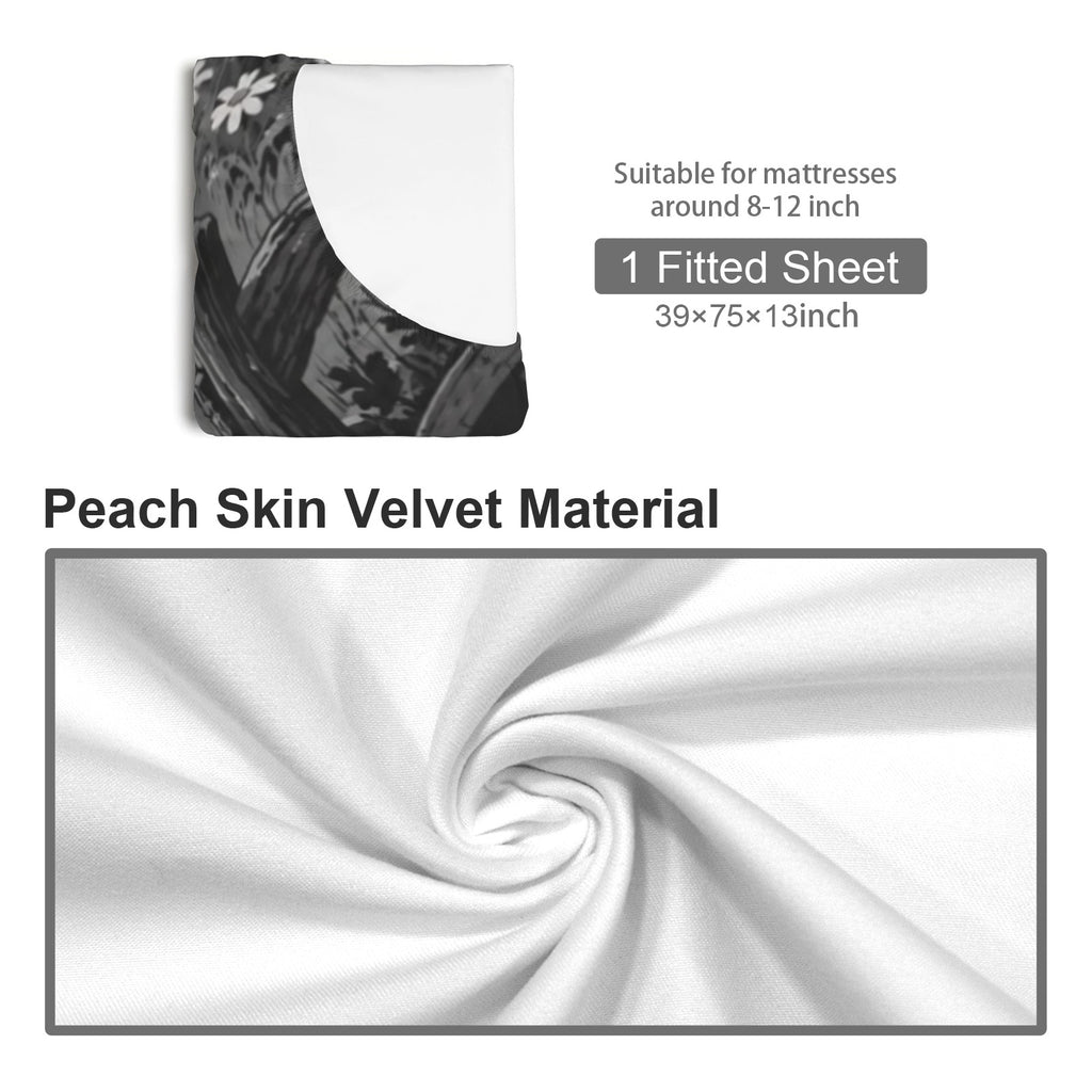 Skeleton Windmill Meadow Fitted Sheet 39x75x13inch (QUE)