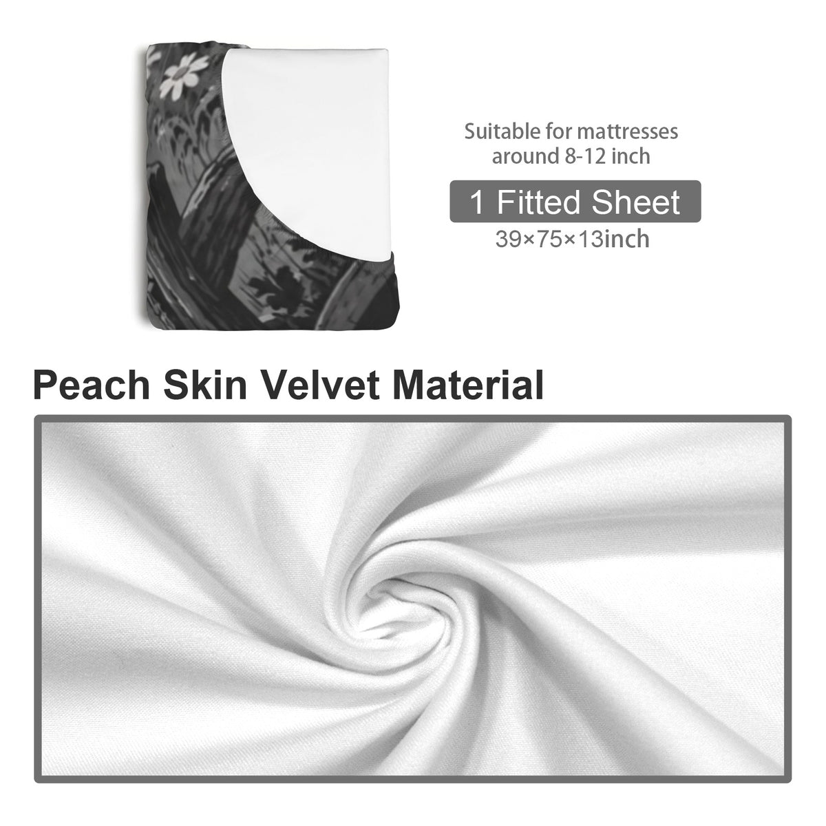 Skeleton Windmill Meadow Fitted Sheet 39x75x13inch (QUE)