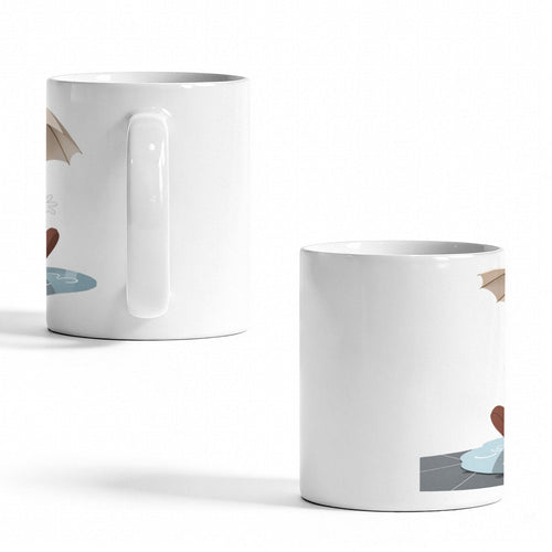 Oswald Rainy Trolley Station Leap 11 oz White Ceramic Mug