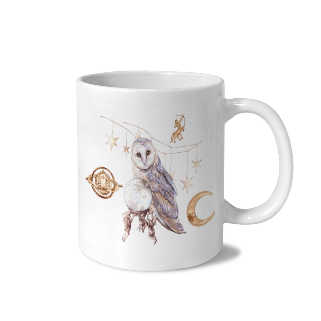Haunted Forest Owls 11 oz White Ceramic Mug