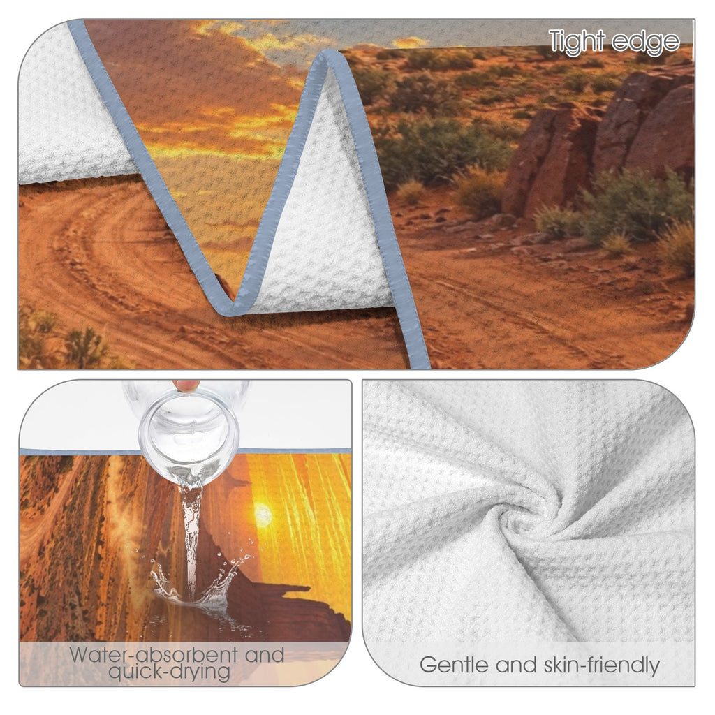 Monument Valley Dust Trail 29"x58" (QUE) Waffle Weave Bath Towel