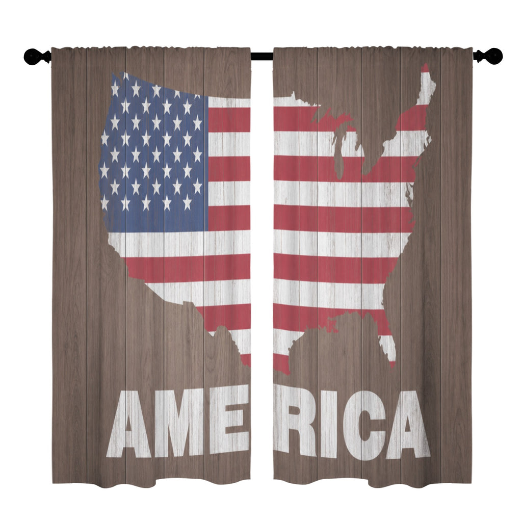 America Map: Every District 52 x 84 in Window Curtain Set
