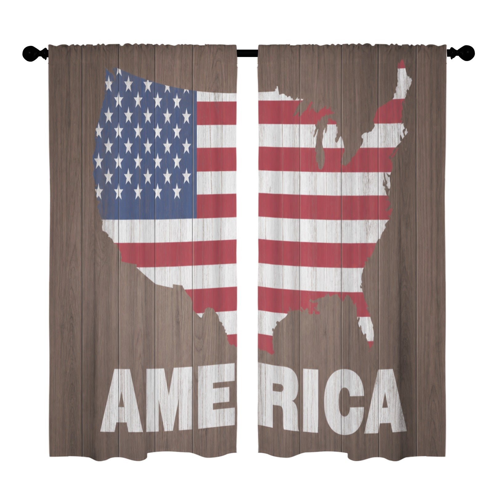 America Map: Every District 52 x 84 in Window Curtain Set