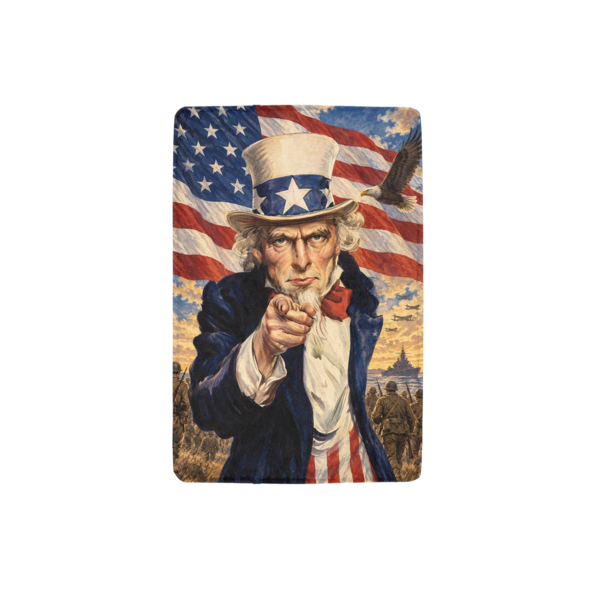 Uncle Sam Pointing Portrait 32 x 48 in Micro Fleece Blanket