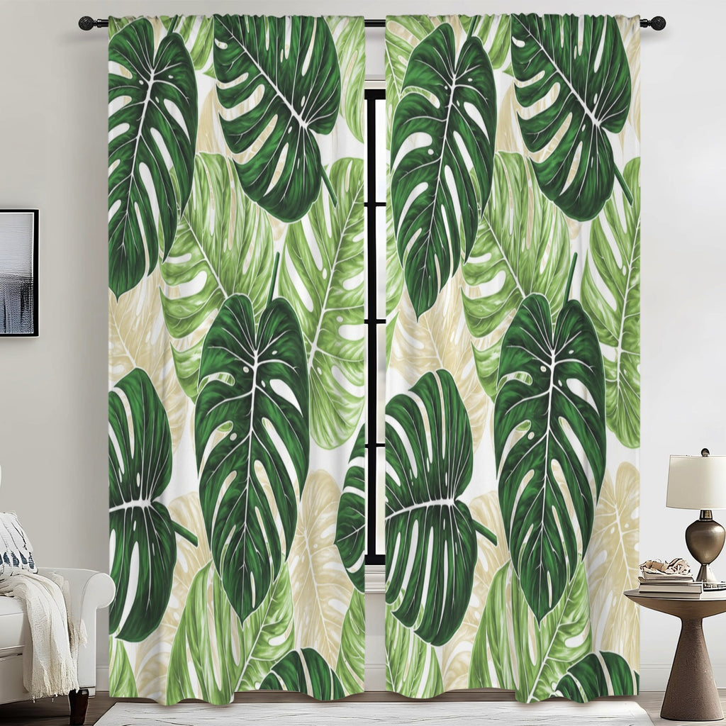 Palm Leaf Greenhouse 52 x 84 in Window Curtain Set