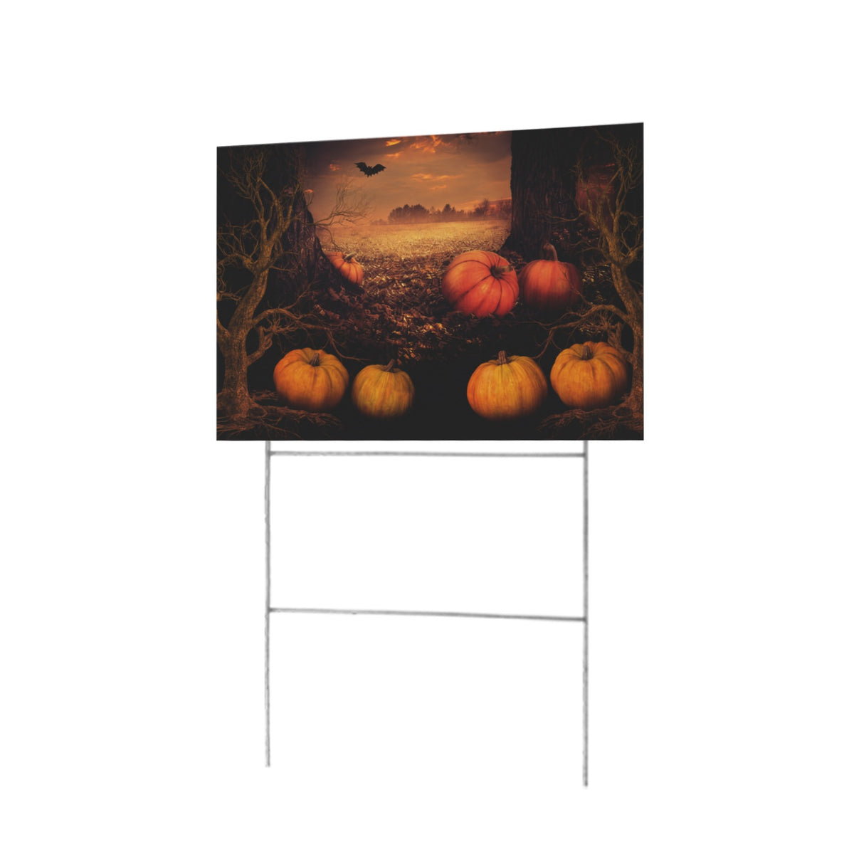 Moonlit Pumpkin Patch 12 x 9 in House Sign