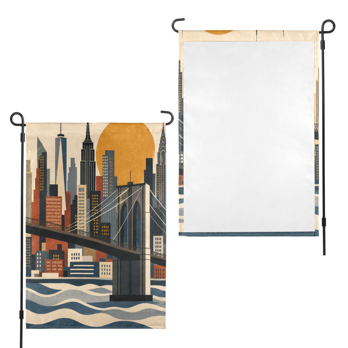 Brooklyn Bridge Cables 12 x 18 in Garden Flag