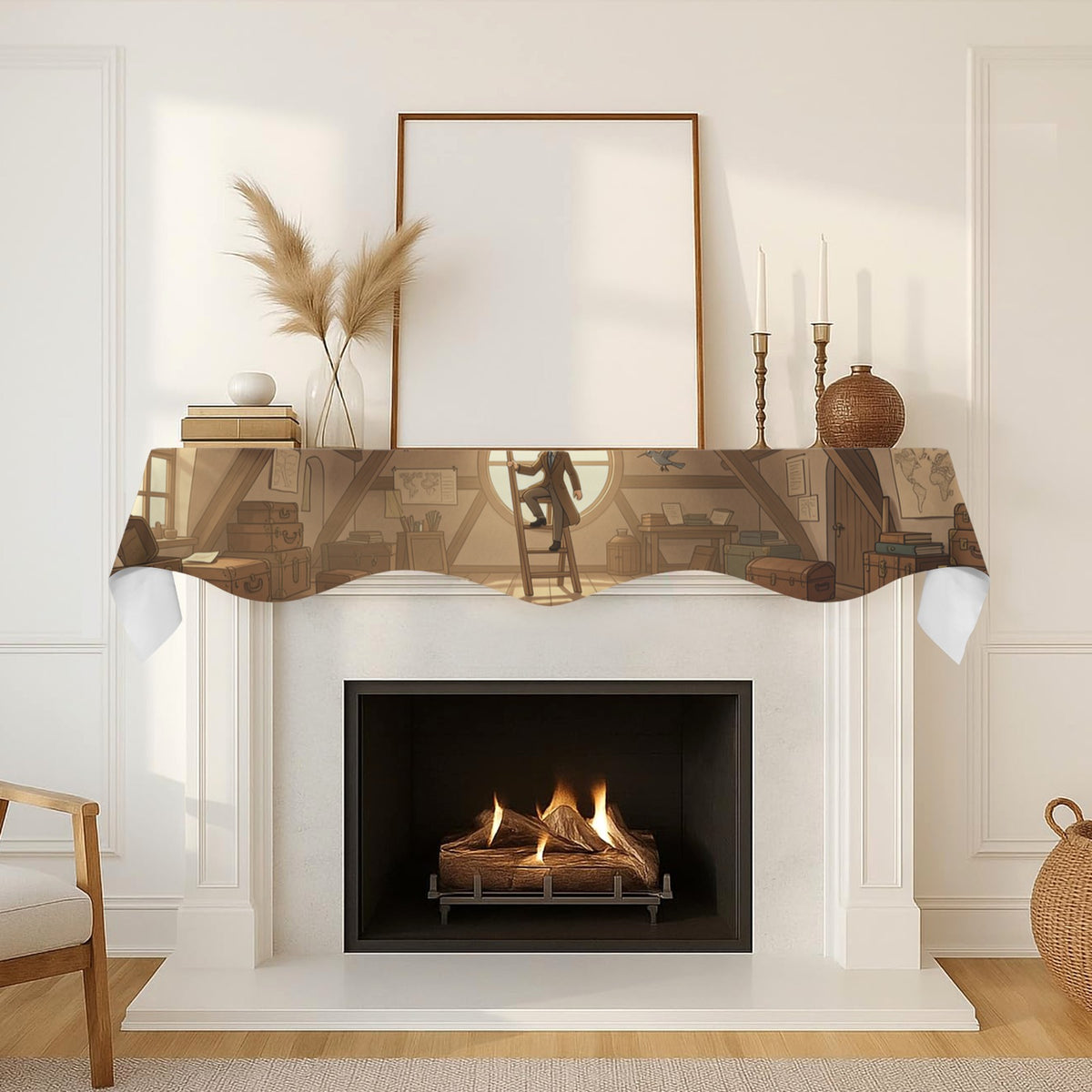 Clockwork Attic — 200cm x 43.1cm Fireplace Cloth (QUE)