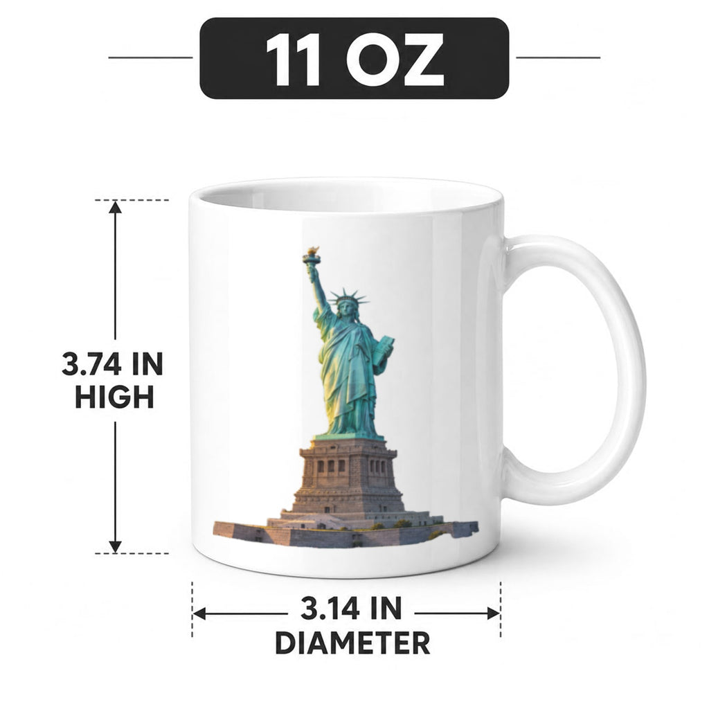 Statue Harbor Dawn 11 oz White Ceramic Mug