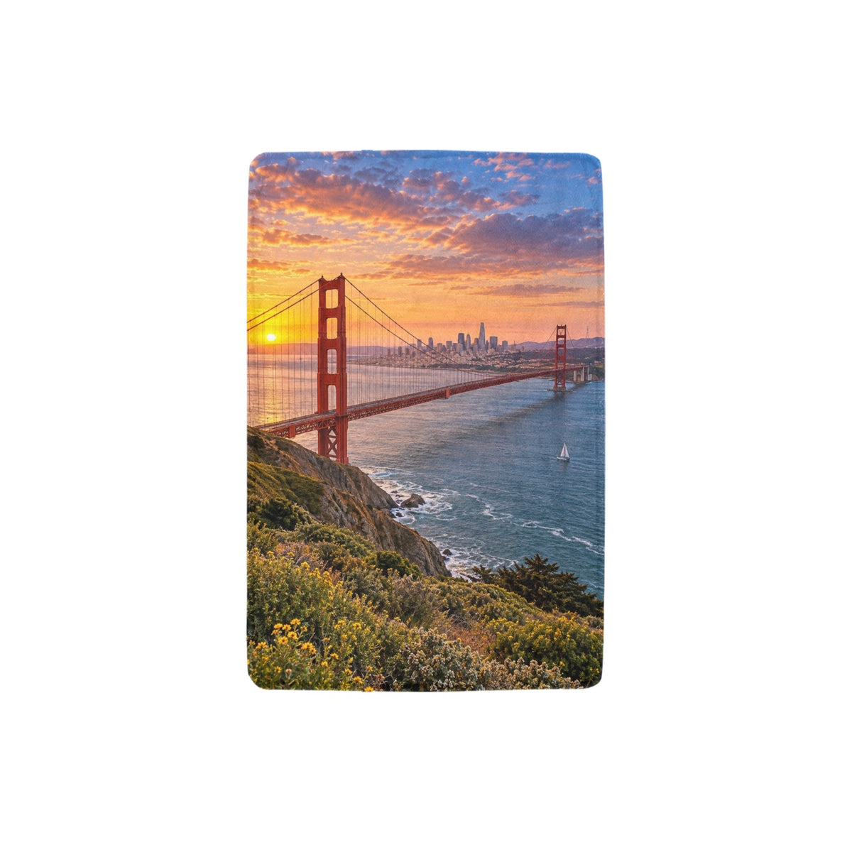 Golden Gate Bay Span 32 x 48 in Micro Fleece Blanket