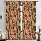 Watercolor Fall Maple Drift 52 x 84 in Window Curtain Set