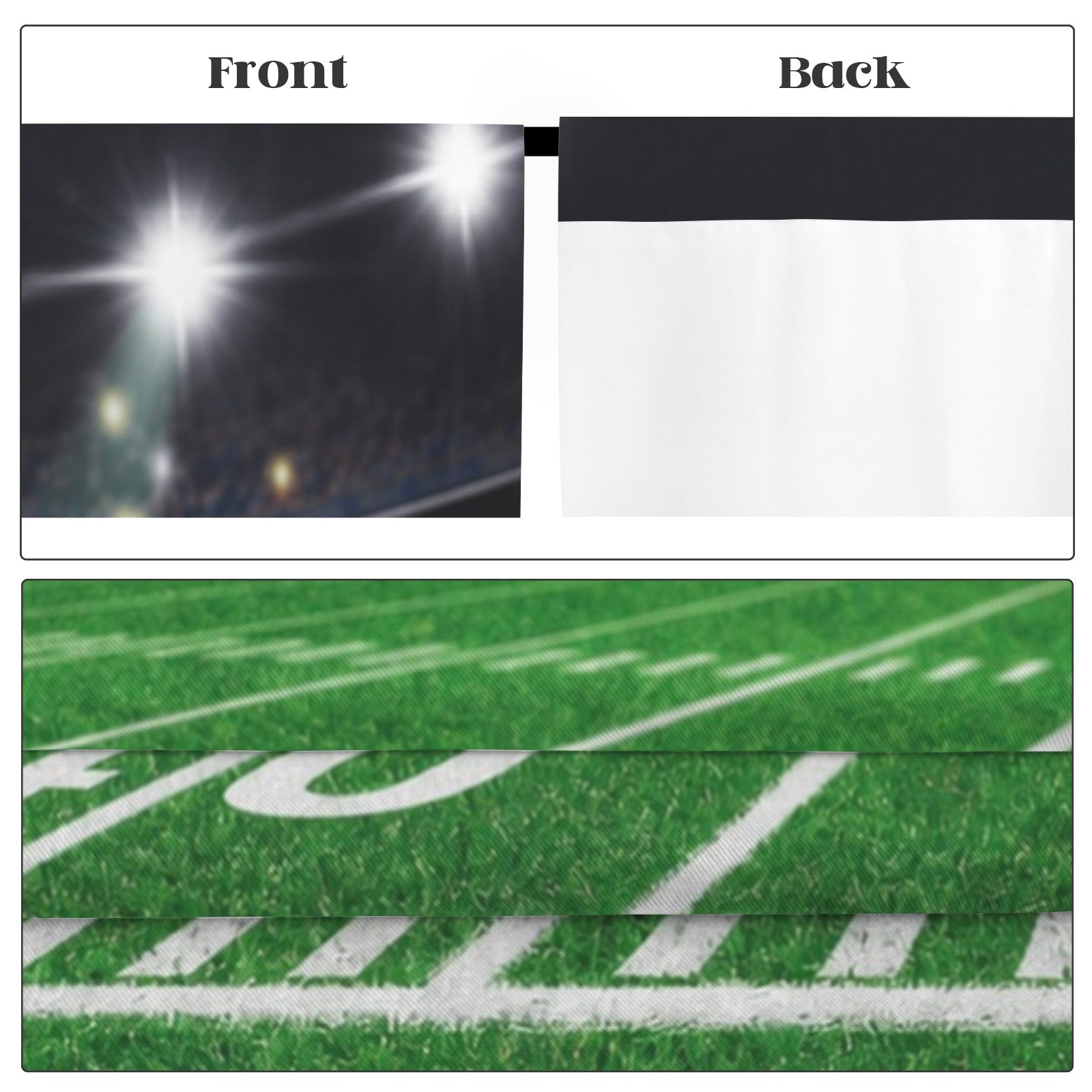 Football Season Field Lines 52 x 84 in Window Curtain Set