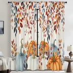 Pumpkin Spice Harvest 52 x 84 in Window Curtain Set
