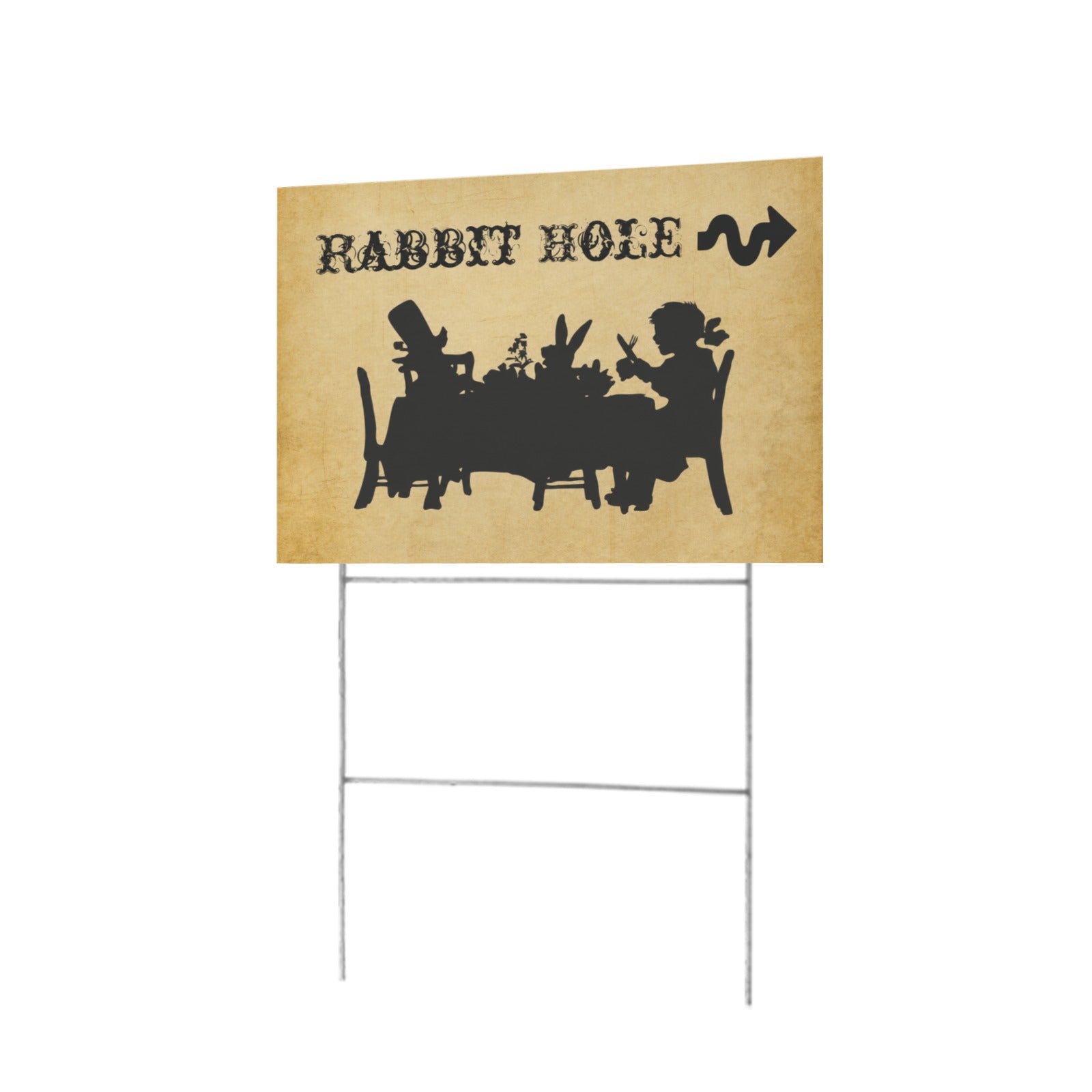 Rabbit Hole Tea Party 12 x 9 in House Sign